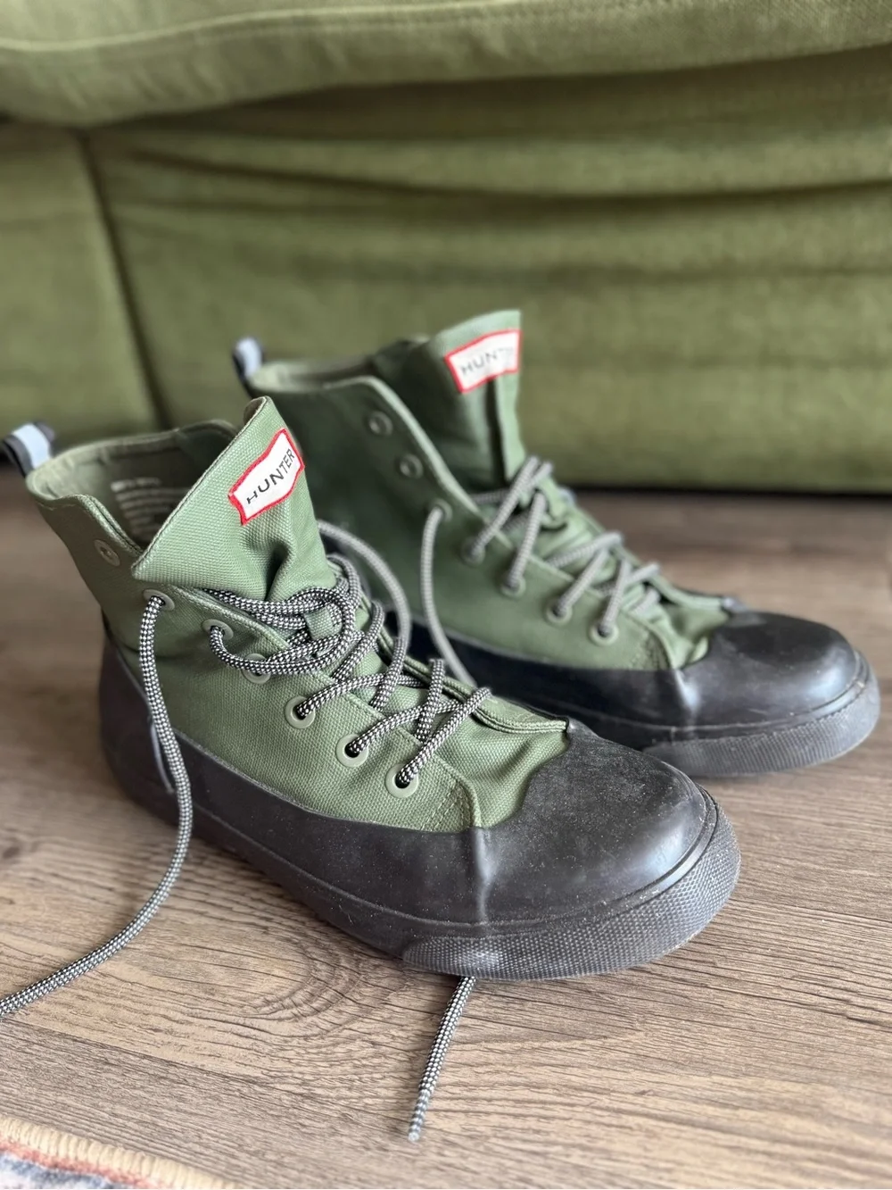 Hunter Men's Olive Green High-Top Waterproof Boots